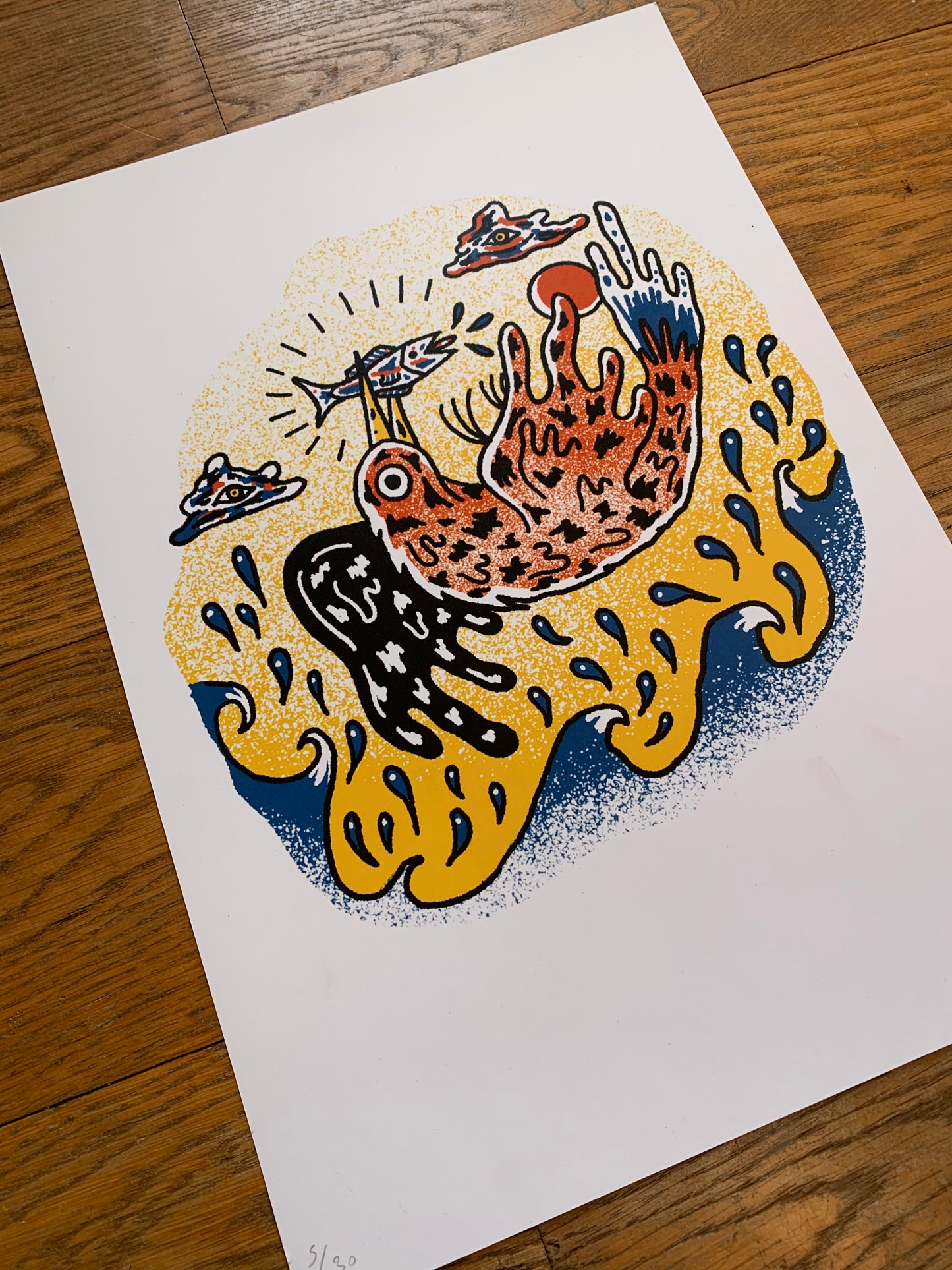 Fishing Bird Digital Print