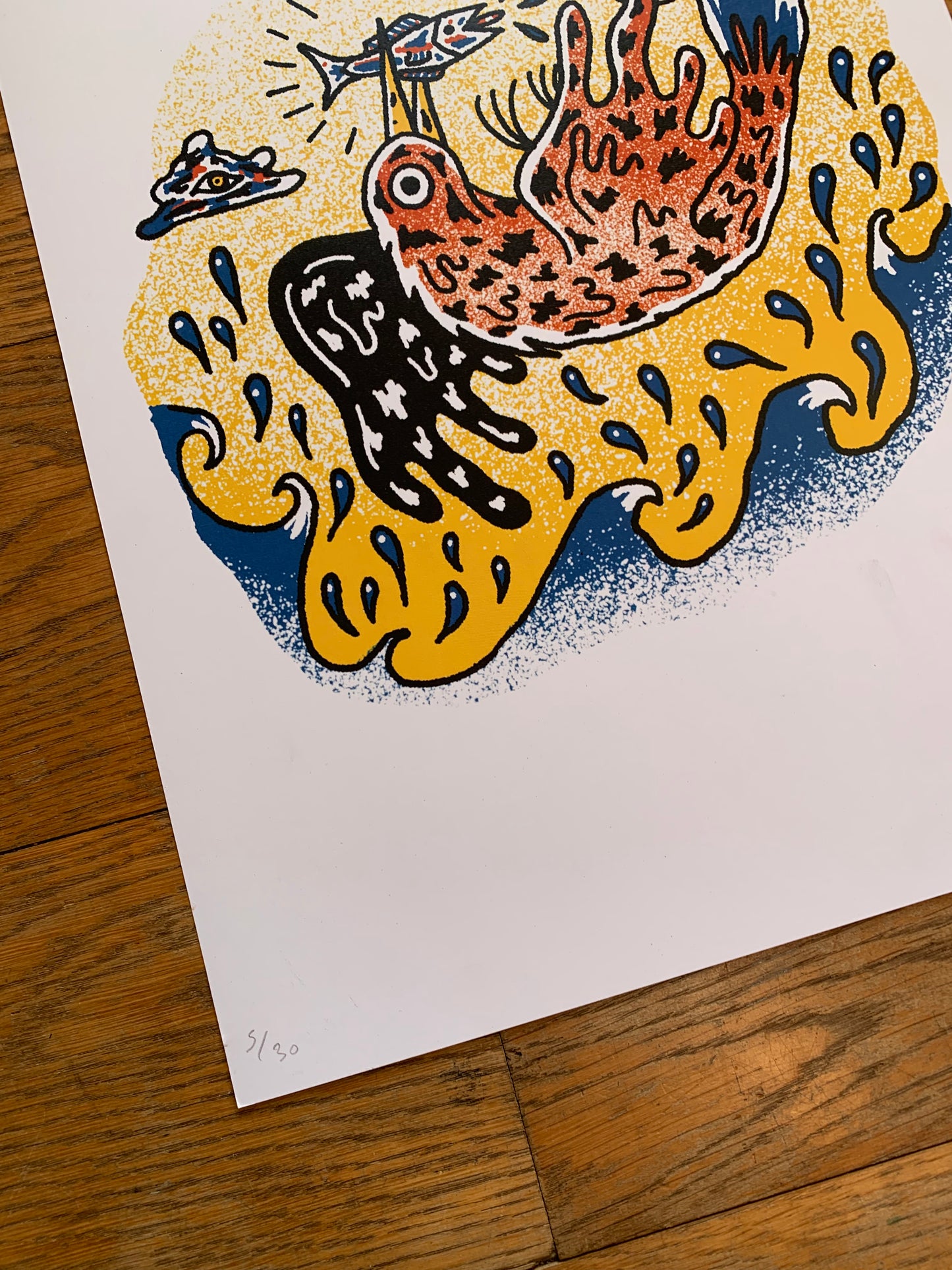 Fishing Bird Digital Print