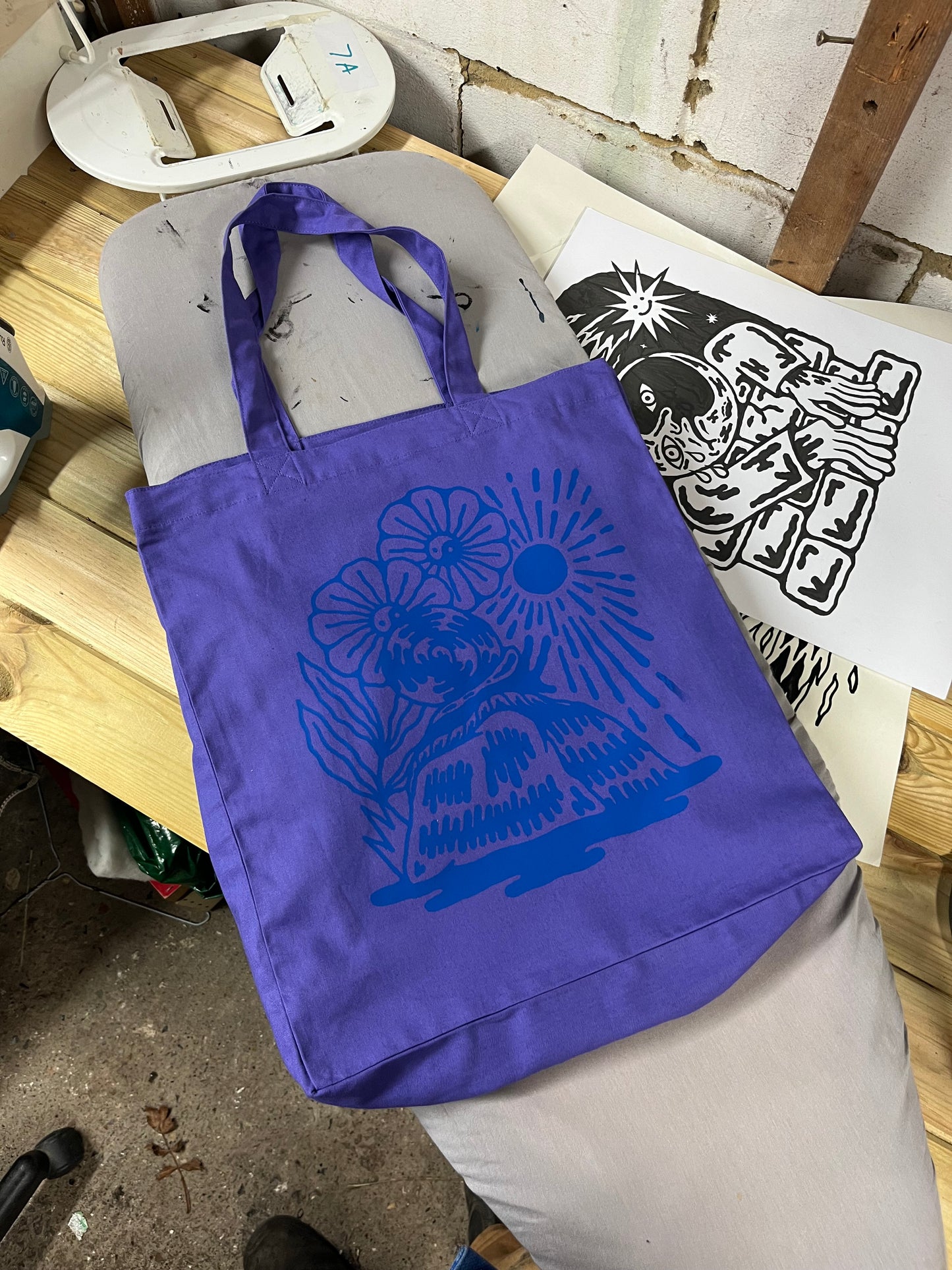 Snail on a Rock Tote Bag